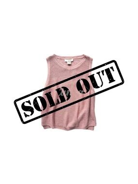 San Souci Blush Ribbed Knit Sleeveless Sweater Top